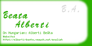 beata alberti business card